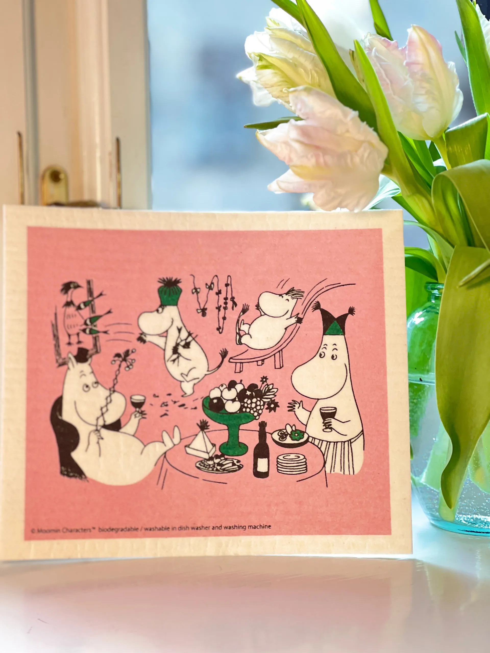 Moomin 80 oppvaskklut 17x20 cm, Rosa Opto Design