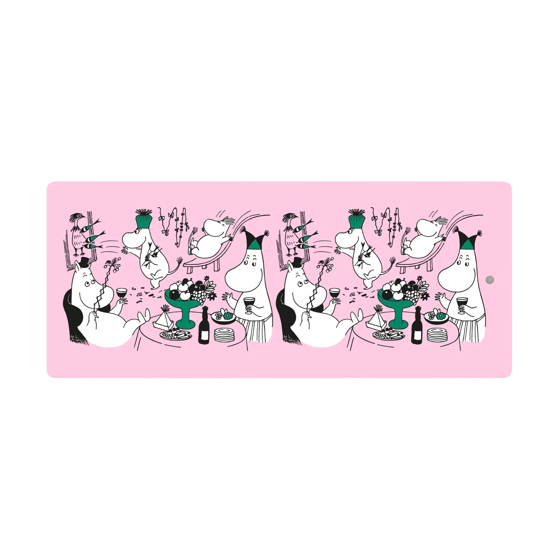 Moomin 80 serveringsbrett 17x40 cm, Rosa Opto Design