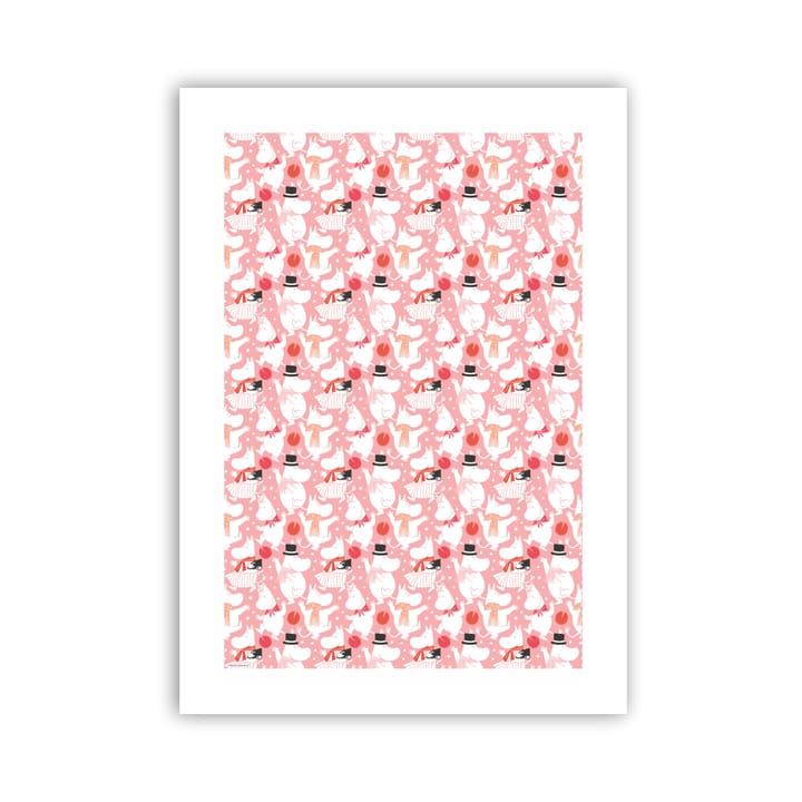 Moomin Celebration kjøkkenhåndkle 70x50 cm, Hvit-rosa Opto Design