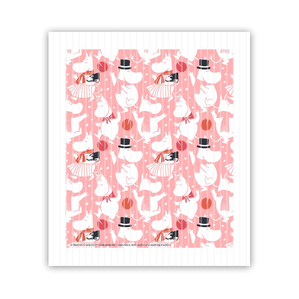 Opto Design Moomin Celebration oppvaskklut 17x14,5 cm Hvit-rosa