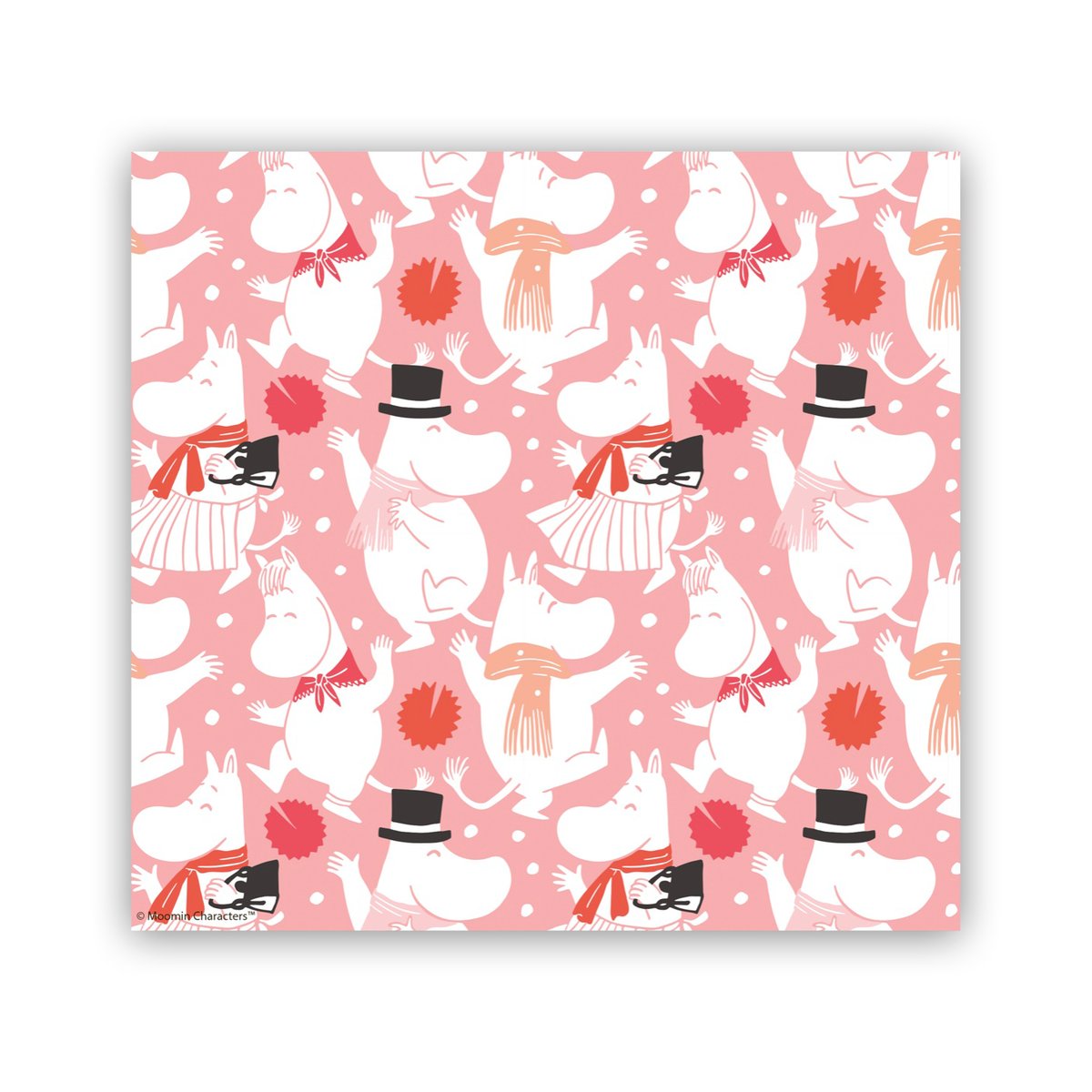 Opto Design Moomin Celebration serviett 33x33 cm 20 stk. Hvit-rosa