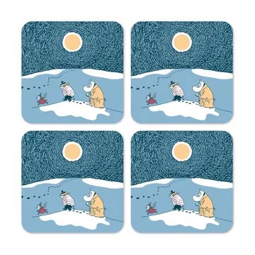 Snow Moonlight glassunderlag vinter 2021 4-pakning - 9 x 9 cm - Opto Design