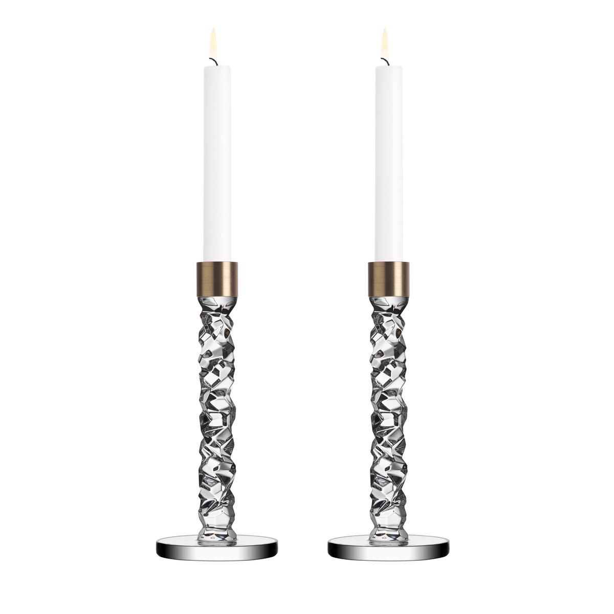Orrefors - Carat lysestake H24 cm 2 stk gull