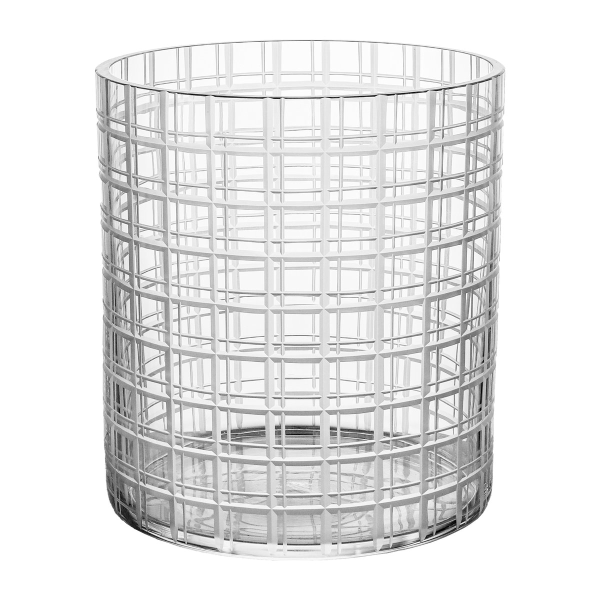 Orrefors Cut in number vase 20 cm Rutemønster