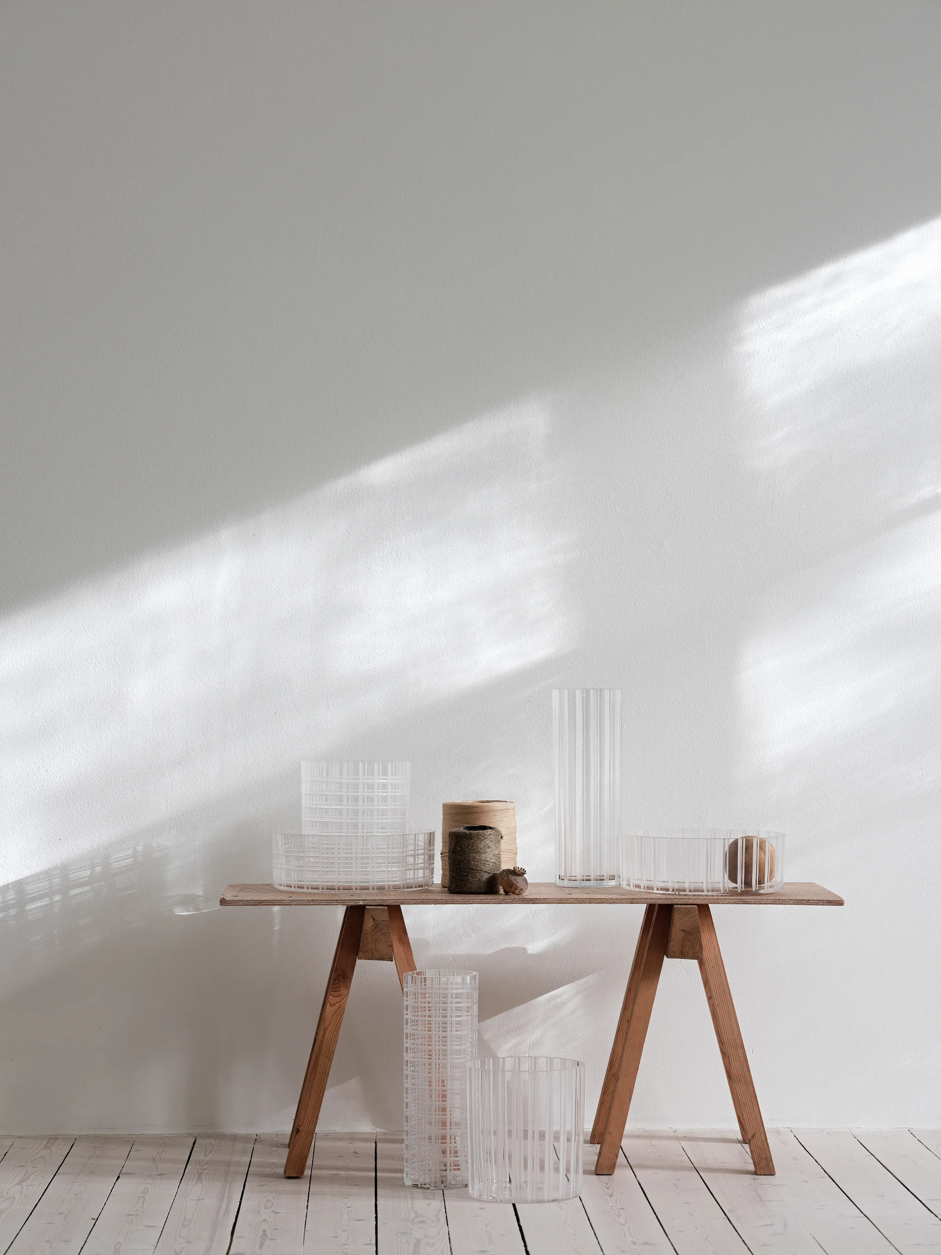 Cut in number vase 33 cm, Striper Orrefors