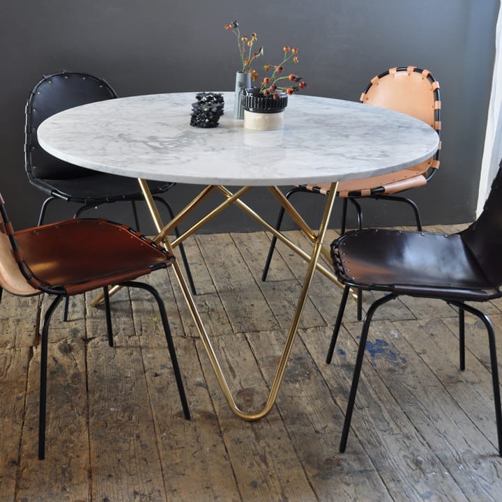 Big O Table spisebord, marmor indio, messingstativ OX Denmarq