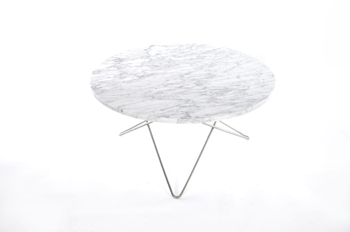 O Table spisebord Ø100 cm, Rustfritt stål-hvit marmor OX Denmarq