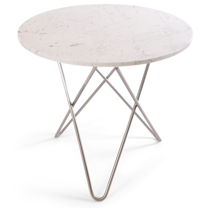 O Table spisebord Ø80 cm, Rustfritt stål-hvit marmor OX Denmarq