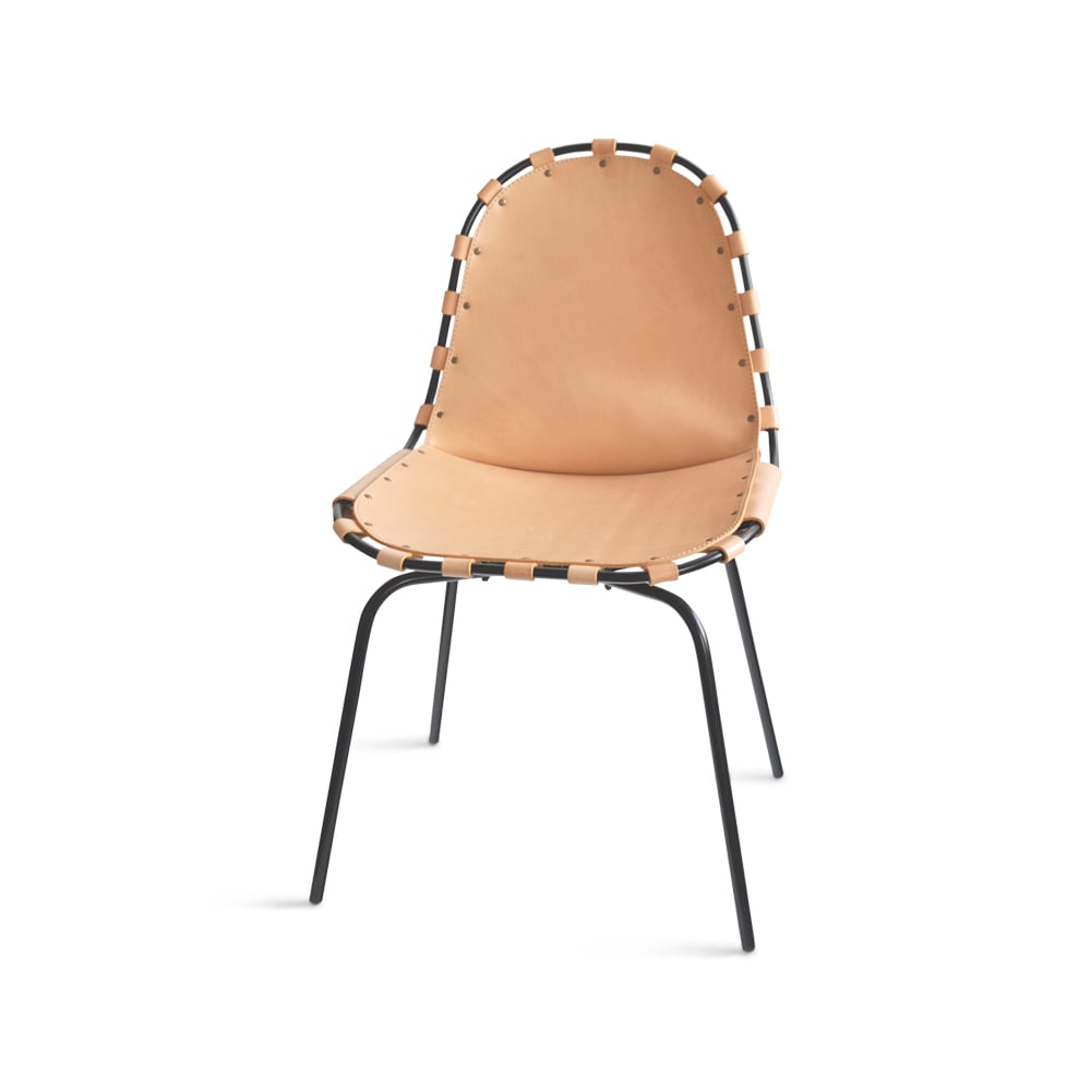 OX Denmarq Stretch stol skinn natur, sort stativ