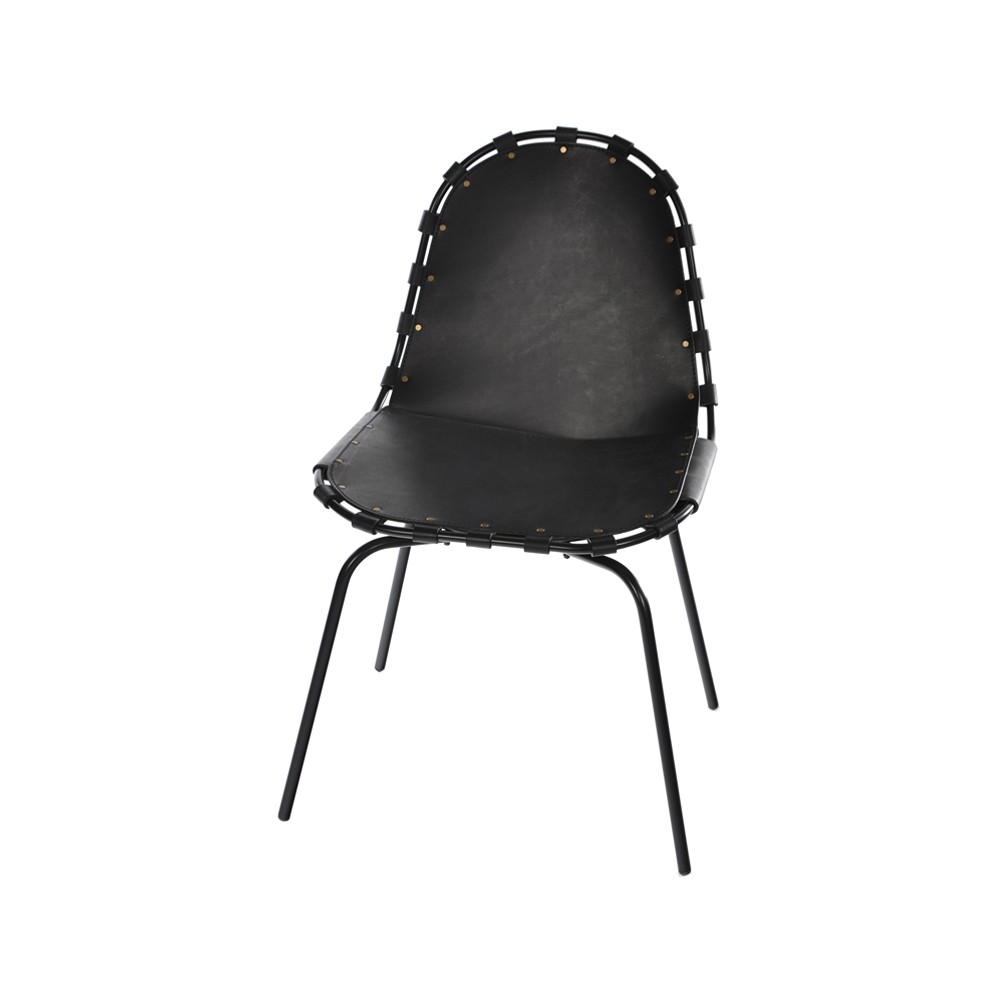 OX Denmarq Stretch stol skinn sort, sort stativ