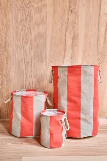 Kara oppbevaringskurv small Ø18x22 cm 2-pakning - Cherry Red - OYOY