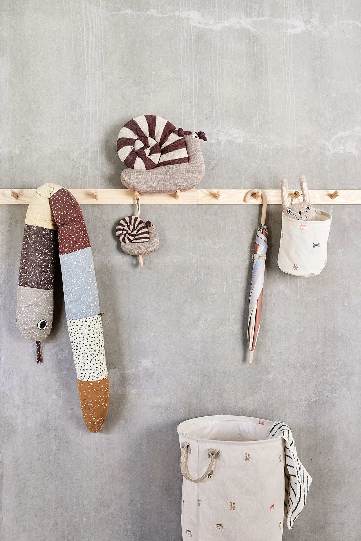 Moira oppbevaringskurv small Ø18x22 cm 2 deler, Multi OYOY