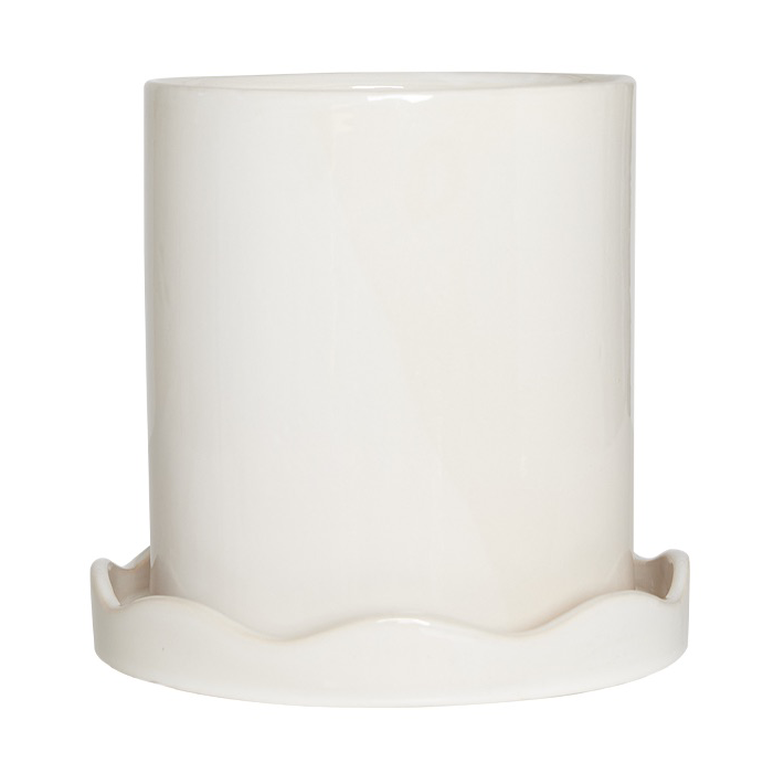 OYOY Nami krukke med fat Ø16,5 small White