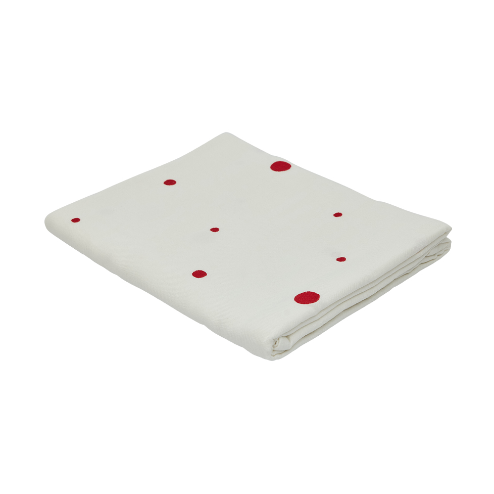 OYOY Nori bordduk 140x200 cm White-cherry red