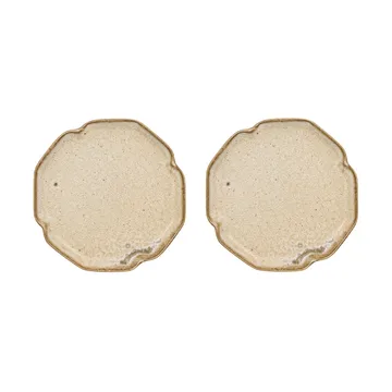 Nori desserttallerken 13x15 cm 2-pakning - Latte - OYOY