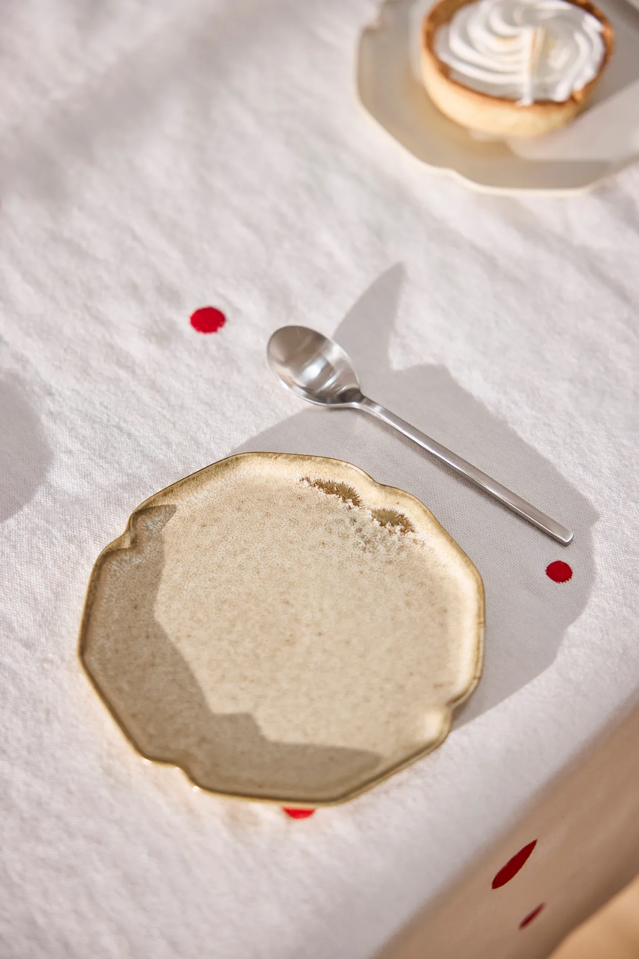 Nori desserttallerken 13x15 cm 2-pakning, Latte OYOY