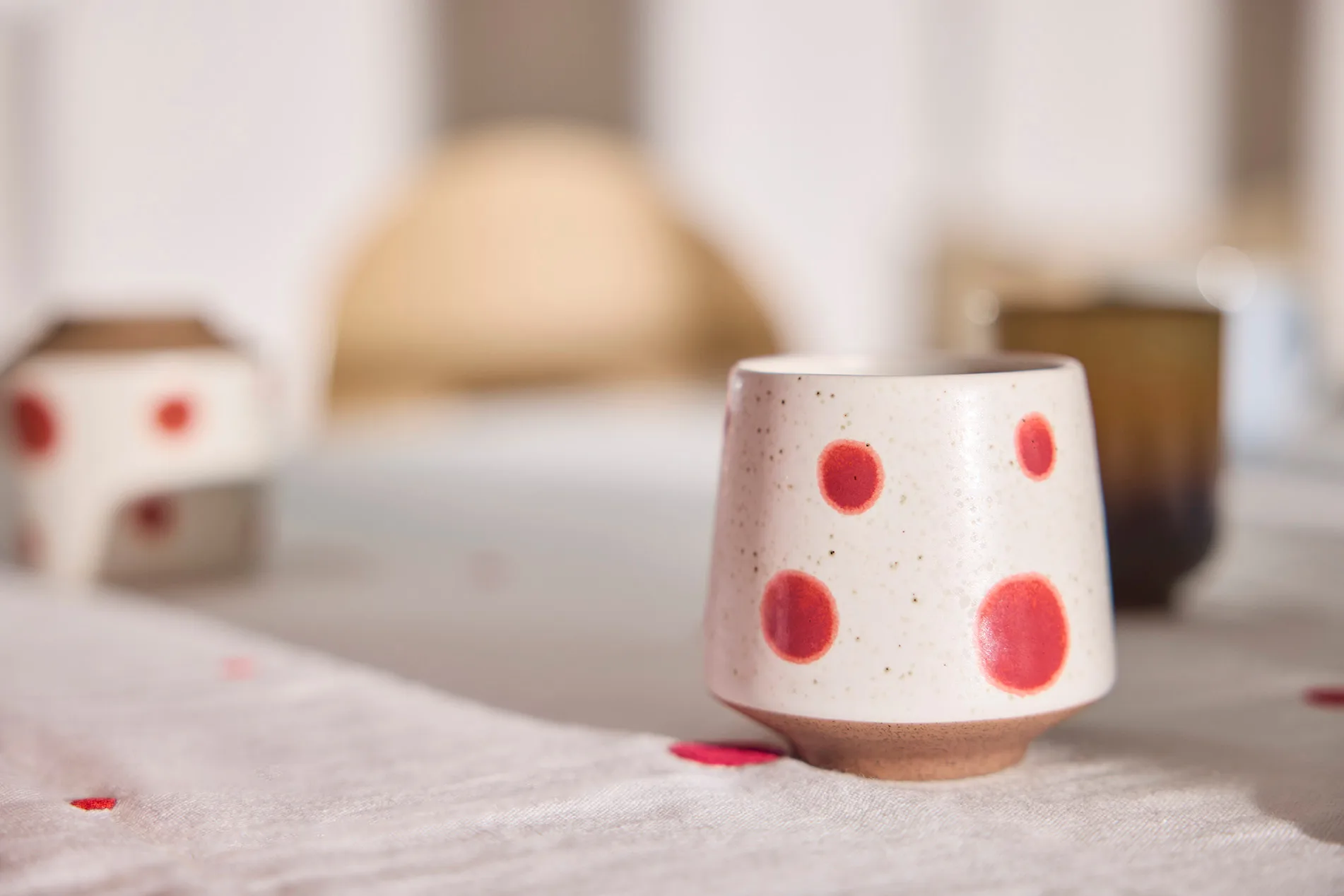 Nori dot kopp Ø6,95 cm 2-pakning, Blue-red OYOY