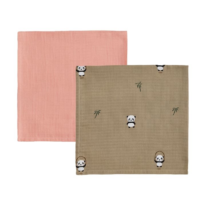 Panda babyteppe 2-pk, Khaki-rose OYOY