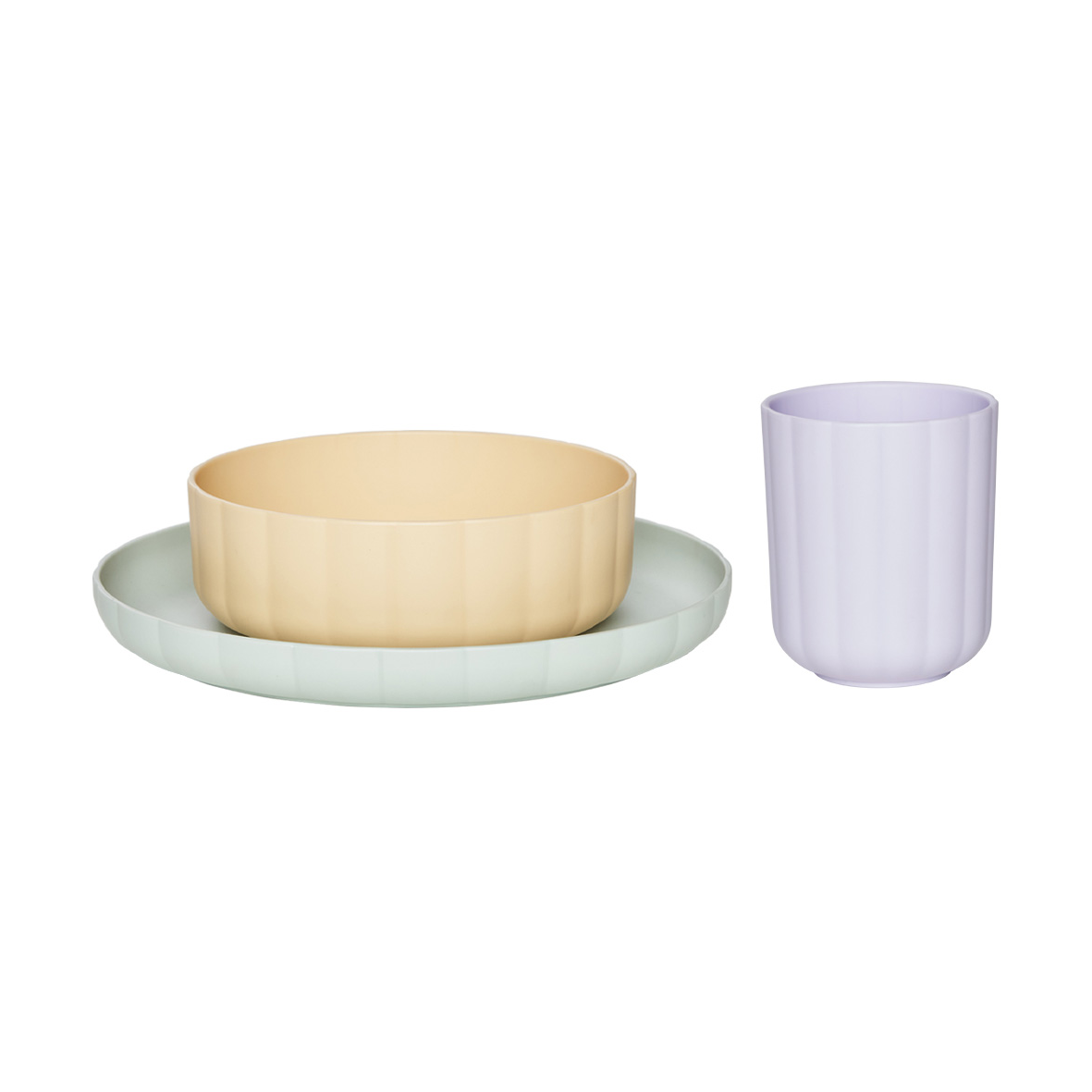 OYOY Pullo servissett 3 deler Pale mint-vanilla-lavendel