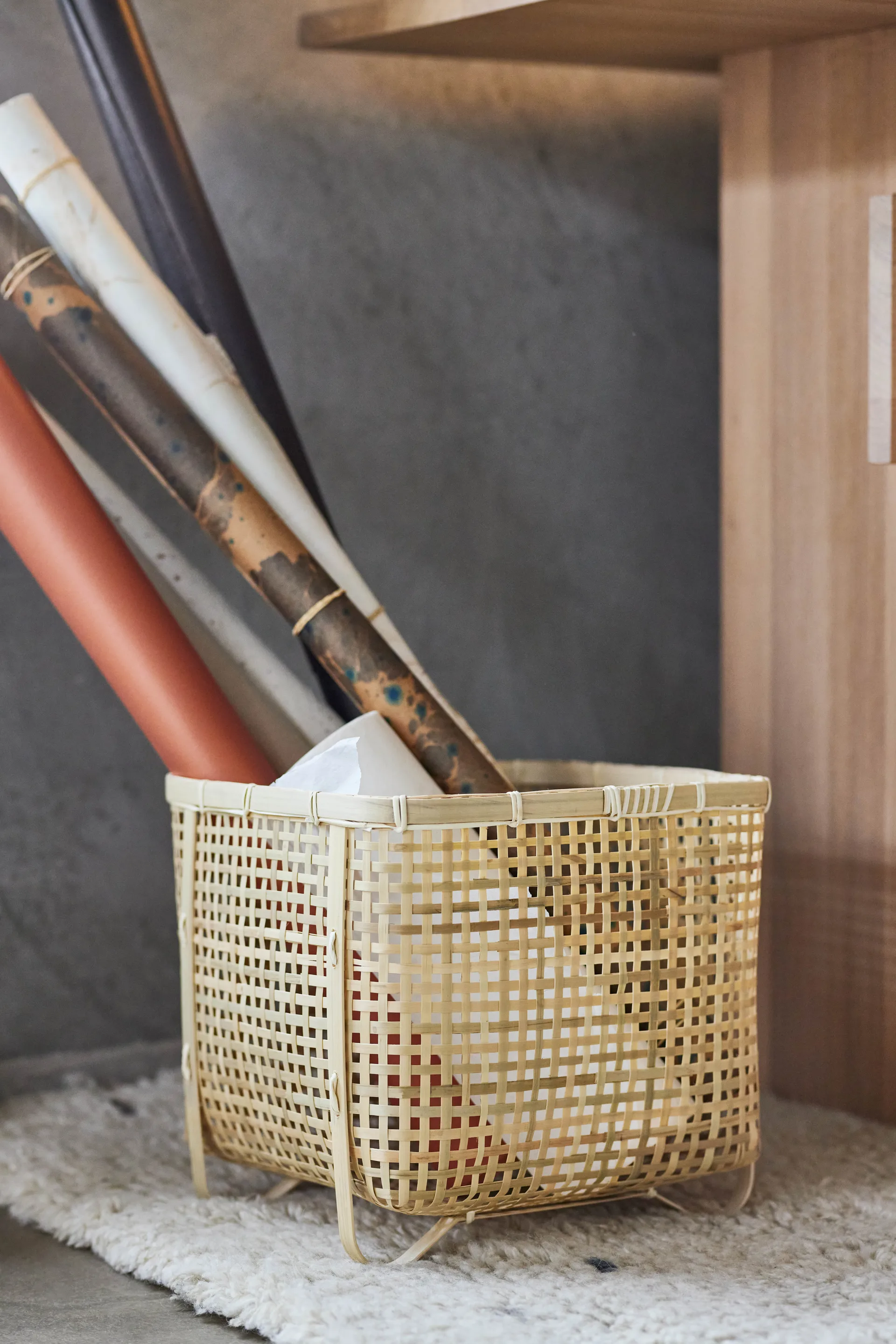 Sporta oppbevaringskurv square, Natur OYOY