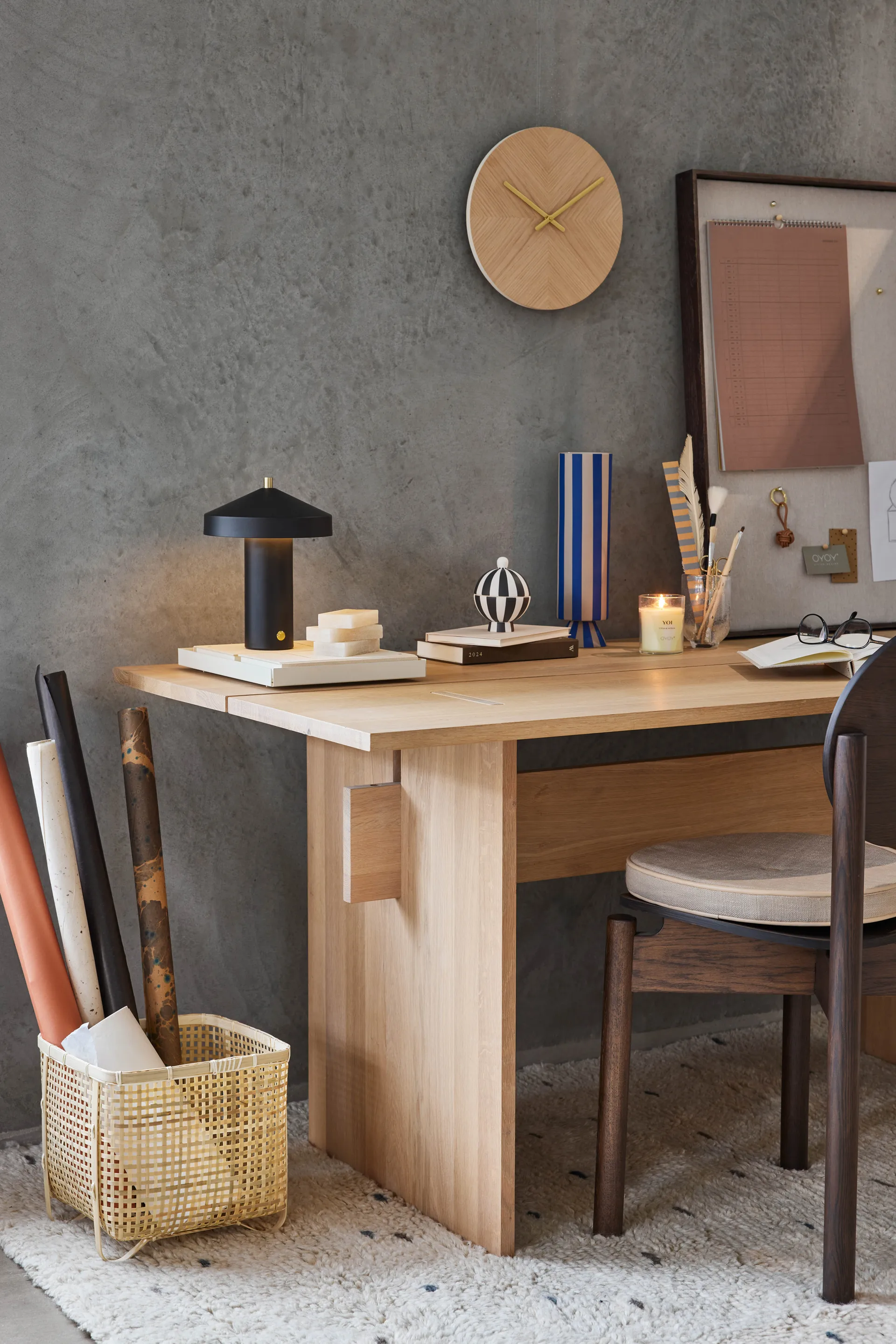 Tokei veggklokke Ø29 cm, Natur OYOY