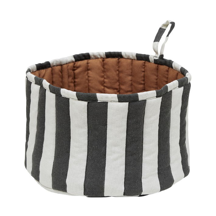 OYOY Toppu brødkurv Ø24 cm Black-white -taupe
