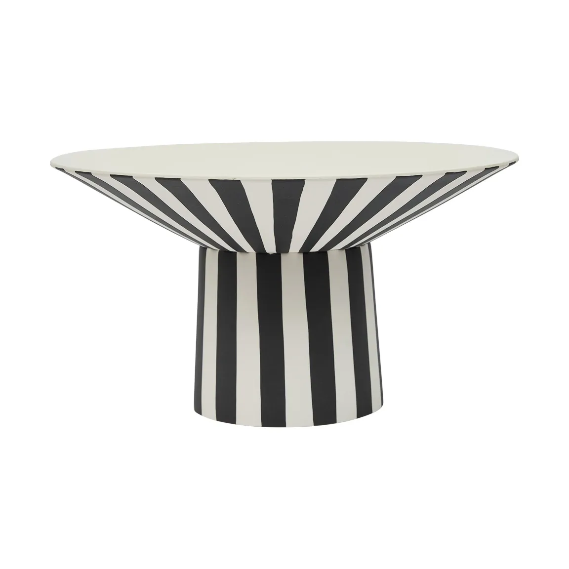 Toppu centerpiece høy Ø30x17 cm, White-black OYOY