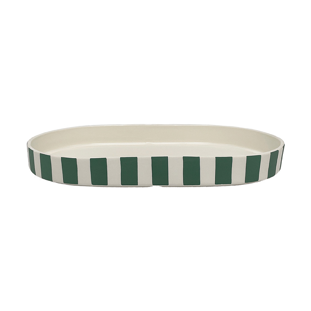 OYOY Toppu oval dekorasjonsbrikke Green