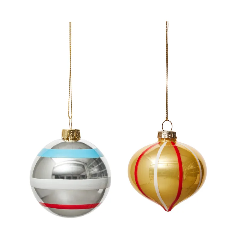 Vintage Christmas Glass Ball No. 2 julekule 2 stk, Multi OYOY