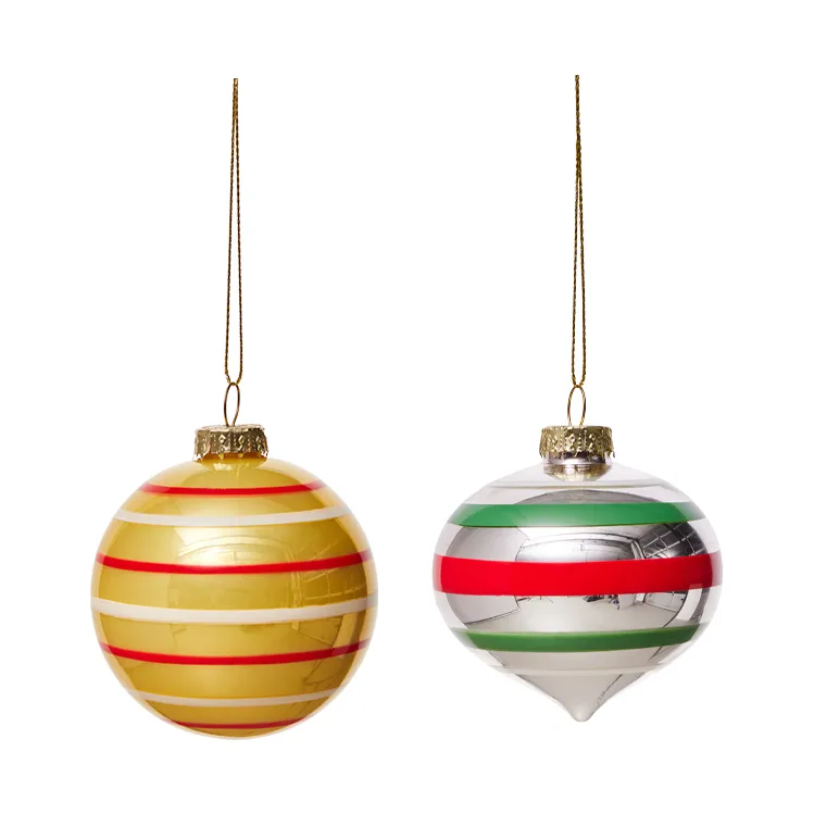 Vintage Christmas Glass Ball No. 3 julekule 2 stk, Multi OYOY