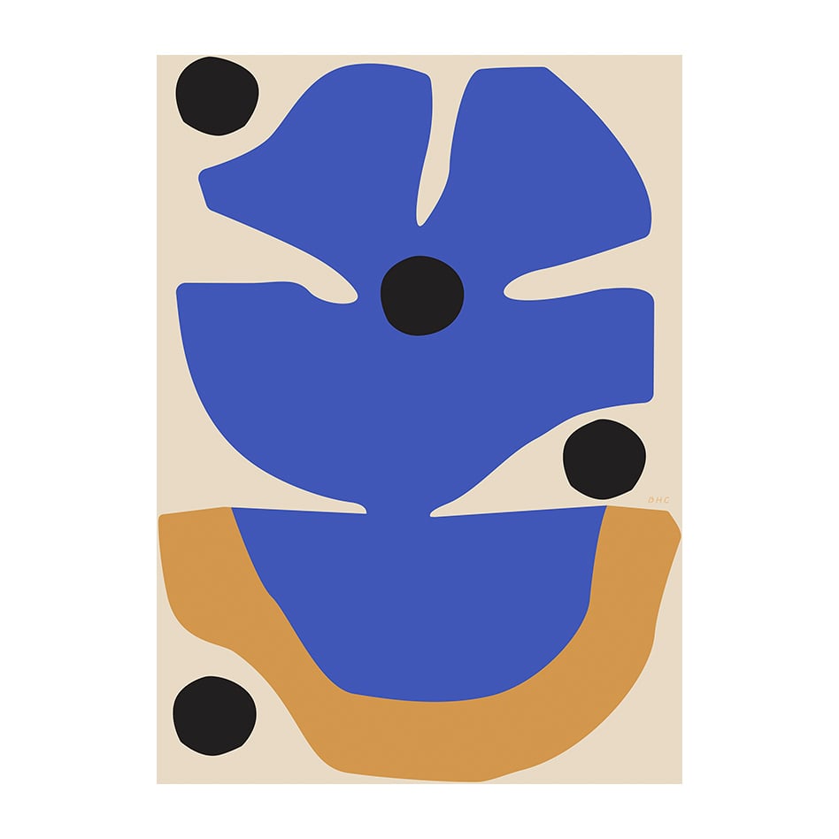 Paper Collective Flor Azul plakat 50 x 70 cm