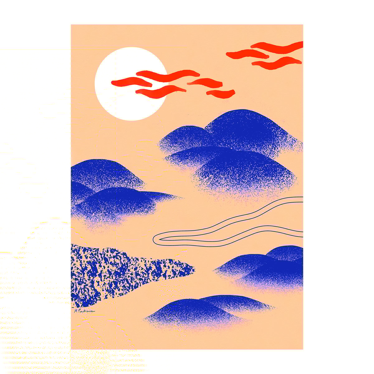 Paper Collective Japanese Hills plakat 50 x 70 cm