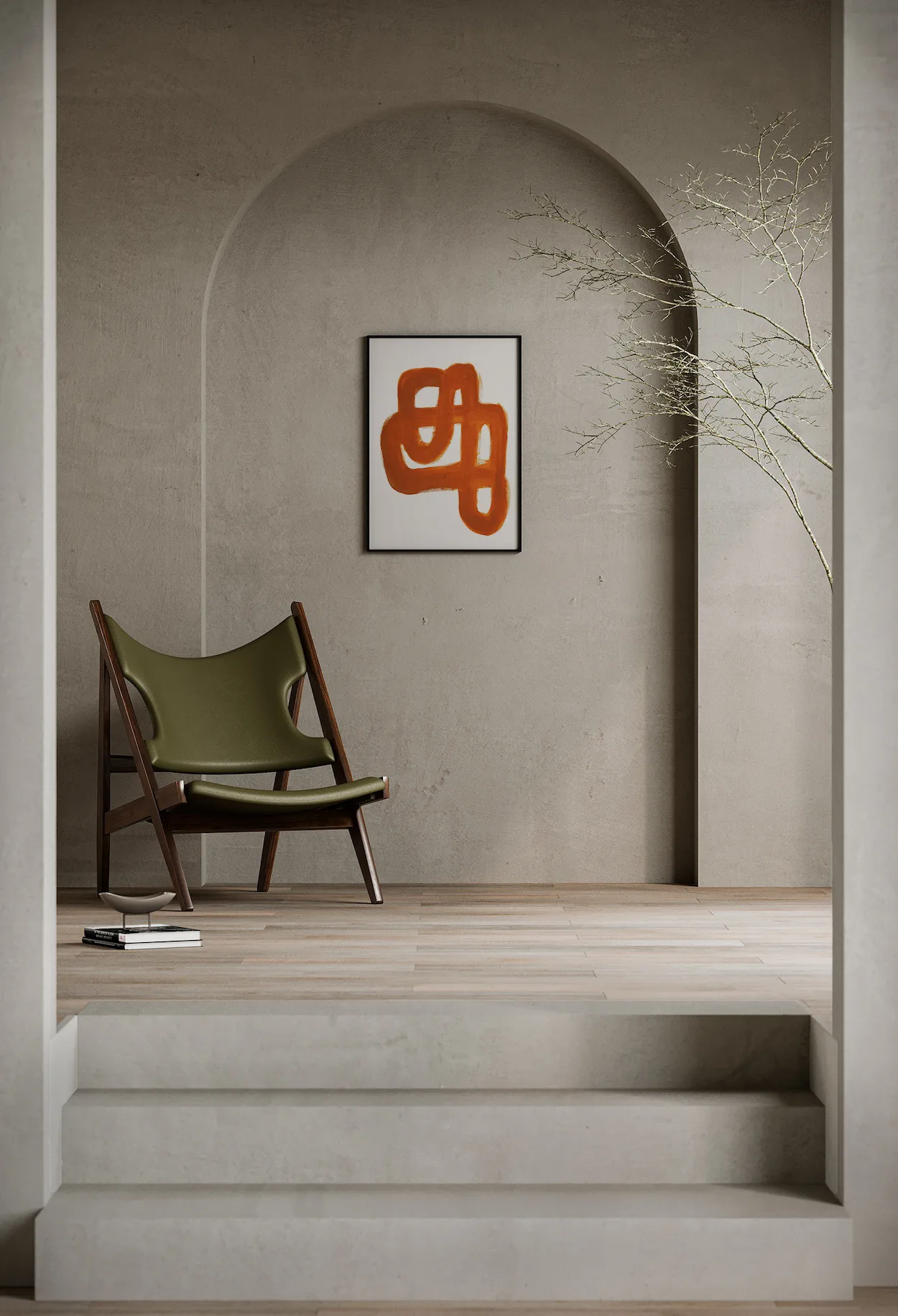 Orange Brush plakat, 30 x 40 cm Paper Collective