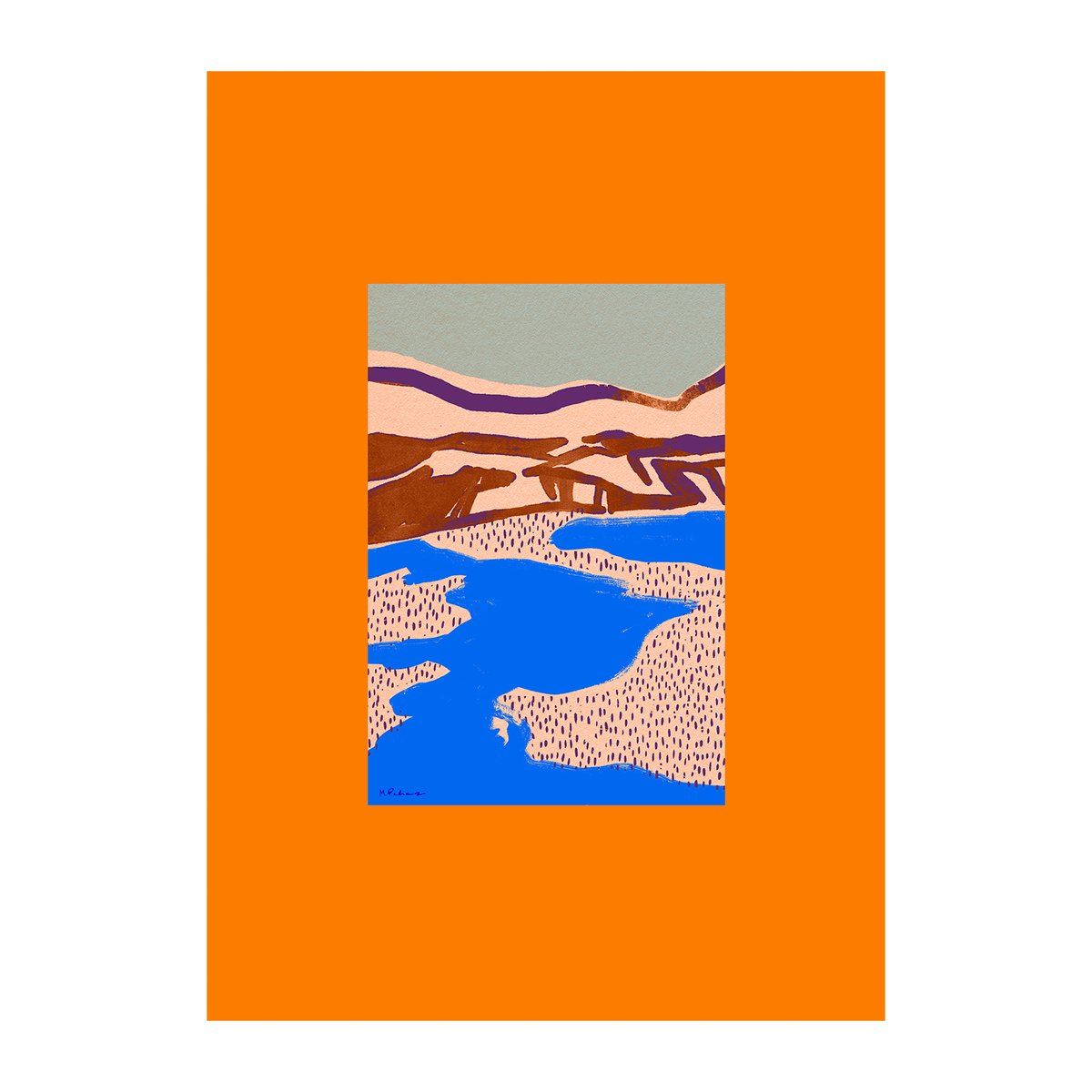 Paper Collective Orange Landscape plakat 50 x 70 cm