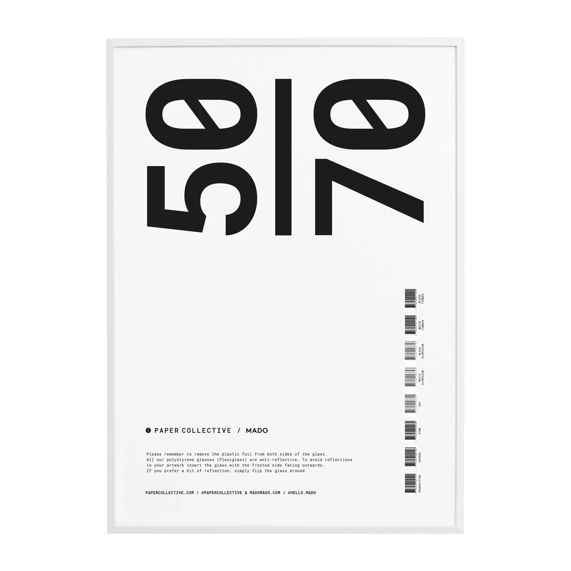 Paper Collective ramme plexiglass-hvit, 50x70 cm Paper Collective