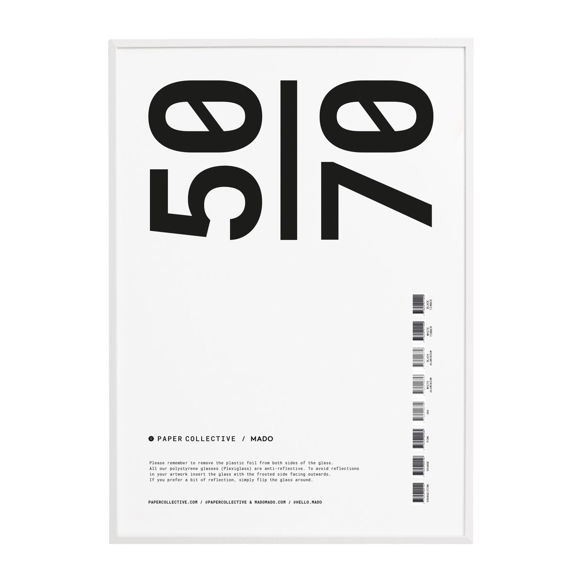 Paper Collective Paper Collective ramme plexiglass-hvit 50x70 cm