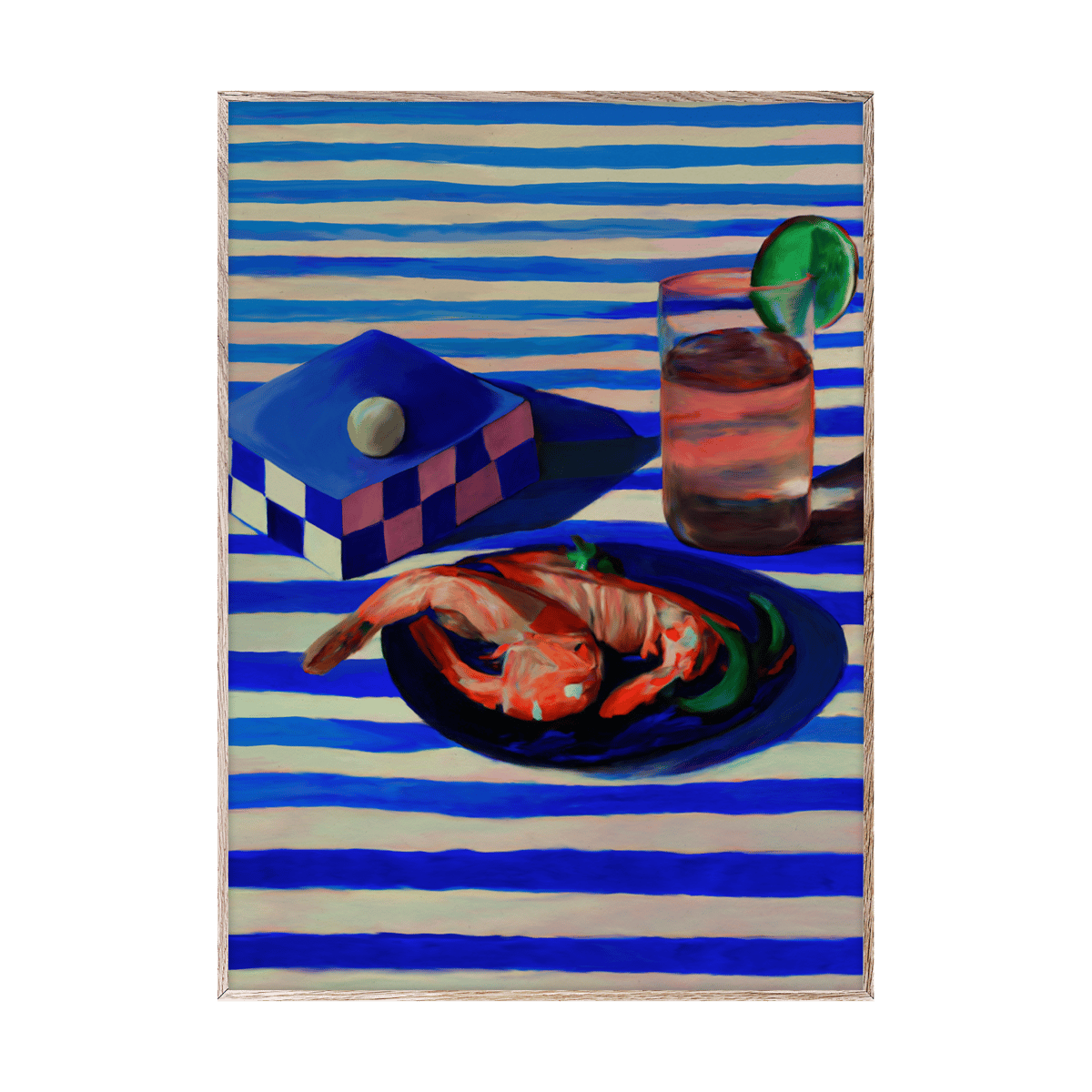 Paper Collective Shrimp & Stripes poster 50 x 70 cm