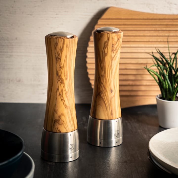 Madras Z saltkvern 21 cm, Olive wood-stainless steel Peugeot