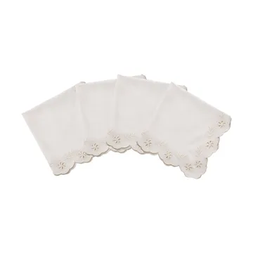 Lace bomullsserviett - Offwhite, 4-pakning, 45x45 cm - Pick a Poppy