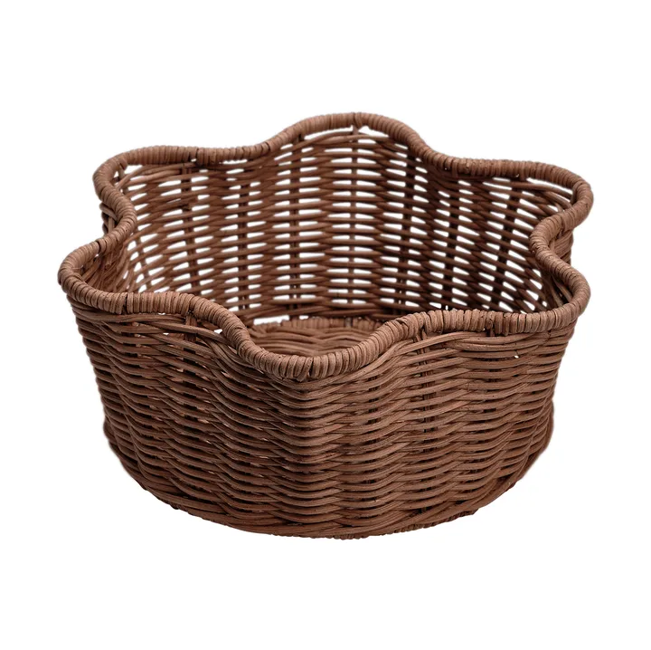 Rattan Round kurv - Mørk brun, 23 cm - Pick a Poppy