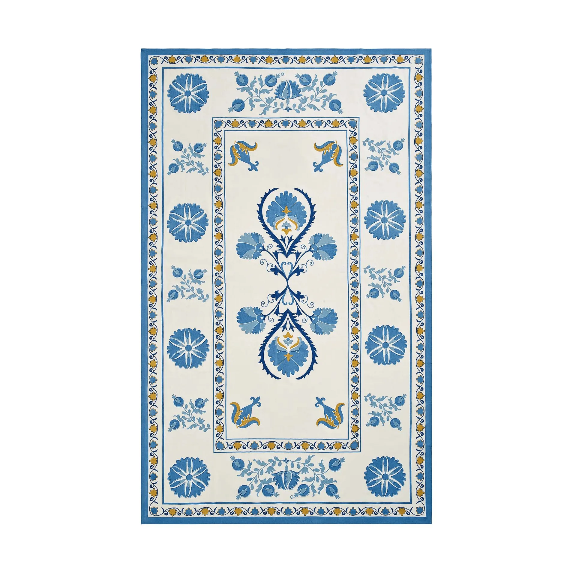 Suzani duk, Blue, 350x150 cm Pick a Poppy