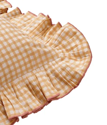 Vichy putetrekk - Light Yellow, 40x40 cm - Pick a Poppy