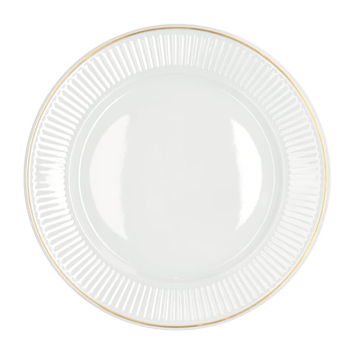 Plissé dyp tallerken med gullkant Ø 22 cm, Hvit Pillivuyt