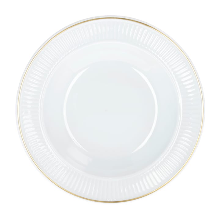 Plissé dyp tallerken med gullkant Ø 22 cm, Hvit Pillivuyt