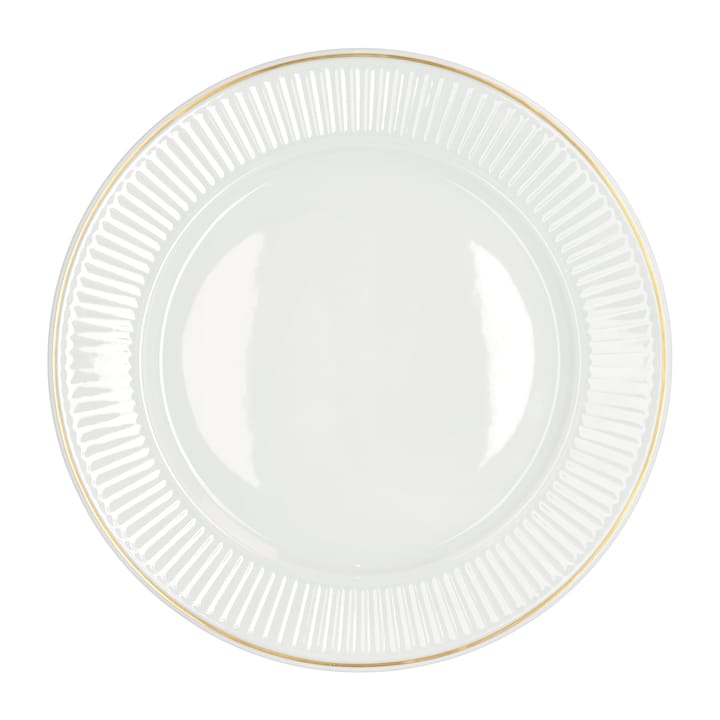 Plissé tallerken med gullkant Ø 22 cm, Hvit Pillivuyt