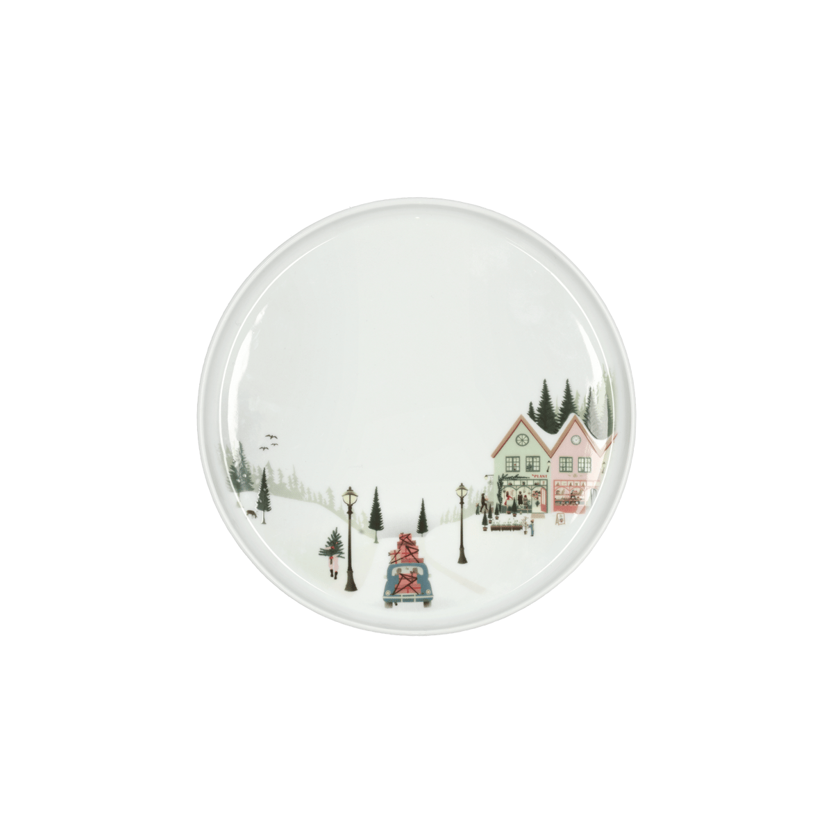 Plate flat straight edge Winter 20 cm White Ovenproof porcelain