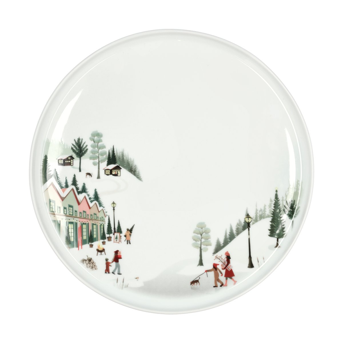 Bilde av Plate flat straight edge Winter 26 cm White Ovenproof porcelain