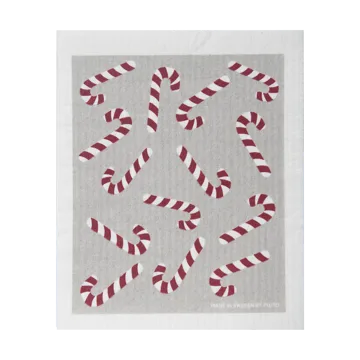 Candy Cane kjøkkenklut 17x20 cm - Hvit-grå-rød - Pluto Design