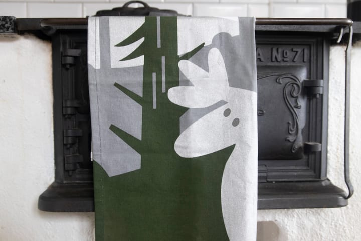 Elg kjøkkenhåndkle 50x70 cm, Grønn-sølv-hvit Pluto Design