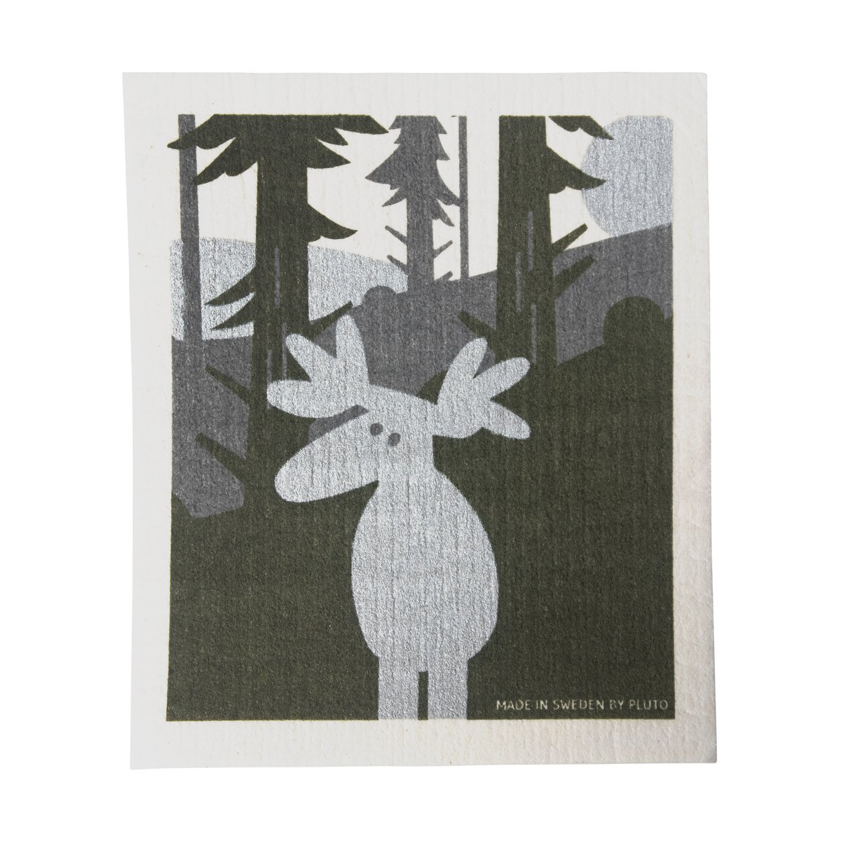 Pluto Design Elg kjøkkenklut 17.2x20 cm Grønn-sølv-hvit
